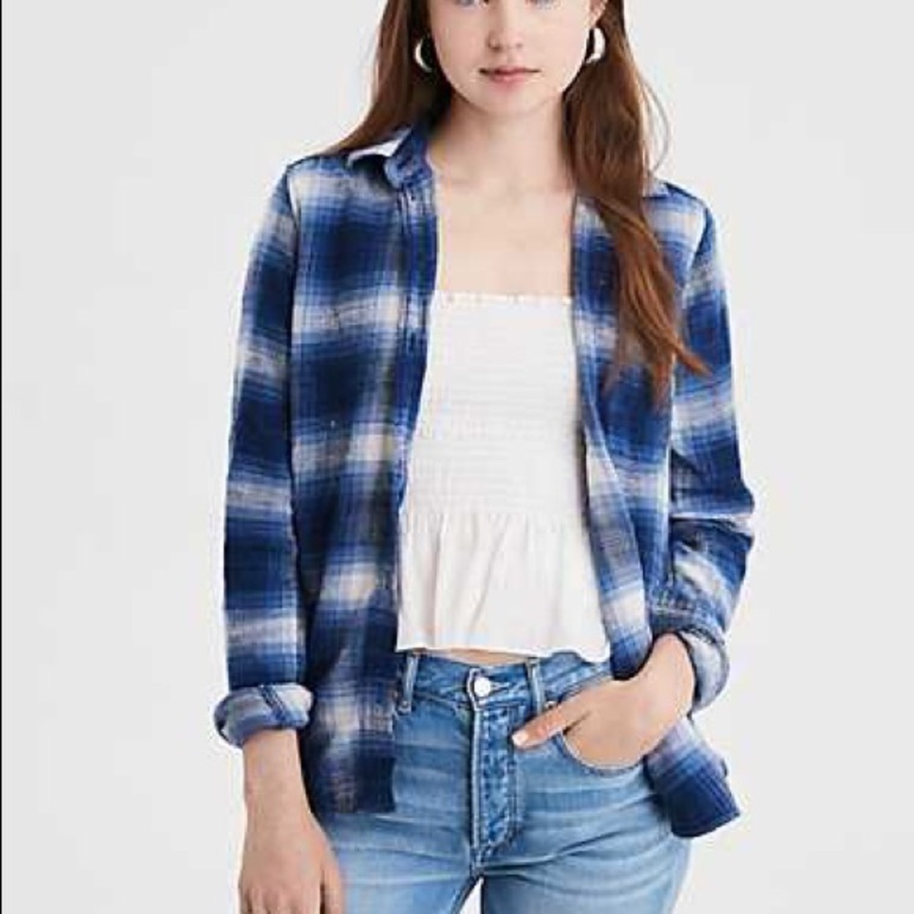 BRAND NEW AEO BOYFRIEND FLANNEL